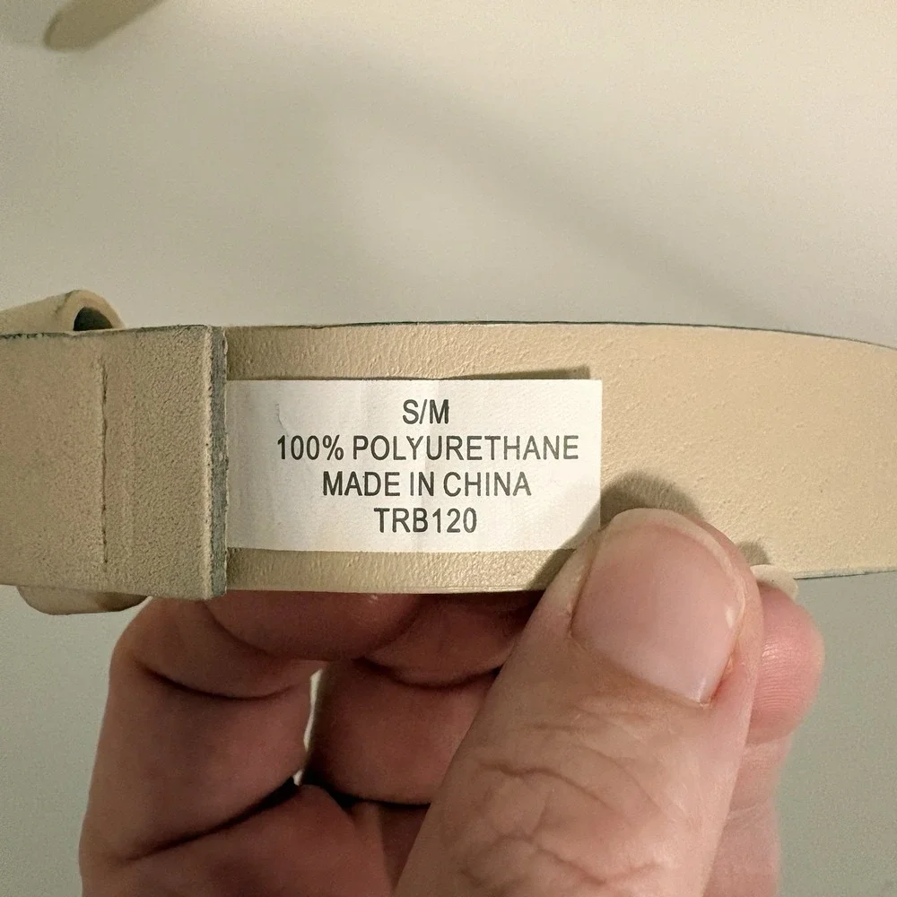 True Religion Ivory Belt Leather Horseshoe Logo Women's S/M Western